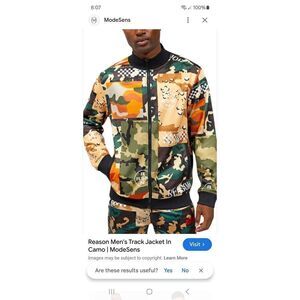 New XL Reason Camo Full Zip Lightweight Jacket Streetwear Urban Wear NWT